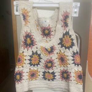BP from Nordstrom size Small crop top crochet multicolor flowers and cream.
